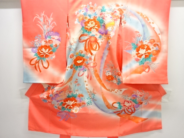JAPANESE KIMONO / KIMONO FOR KIDS / SILK / EMBROIDERY / FLOWER